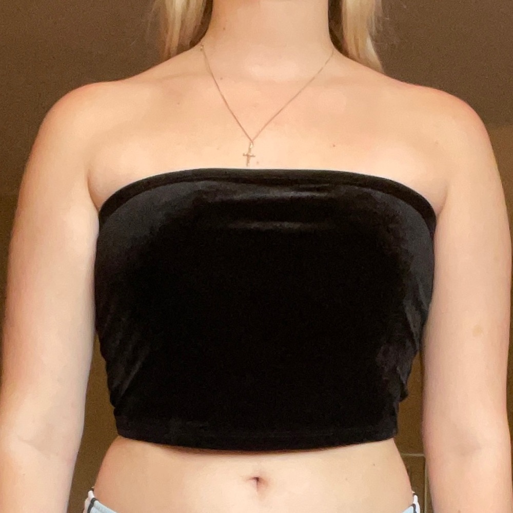 Velvet black tube top